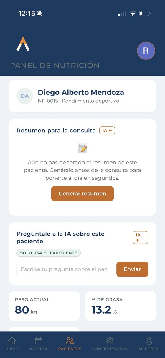 Ficha del paciente con IA en el celular
